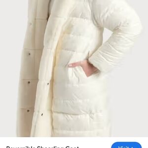 Moncler Bagaud Down Reversible Faux Shearling Fur Coat SZ 2/M White LNWOT